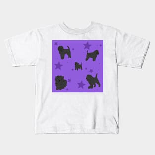 Affenpinscher Pattern Purple Kids T-Shirt